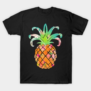 Pineapple and spring flowers, watercolor effects T-Shirt